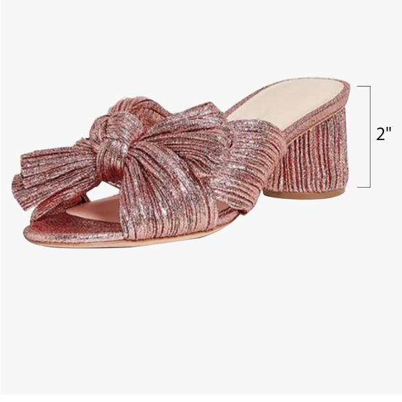 New Unused Pink Crinkle Bow Heels - 6.5 - Picture 2 of 9